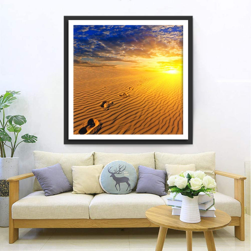 Footprint On Desert Diamond Painting