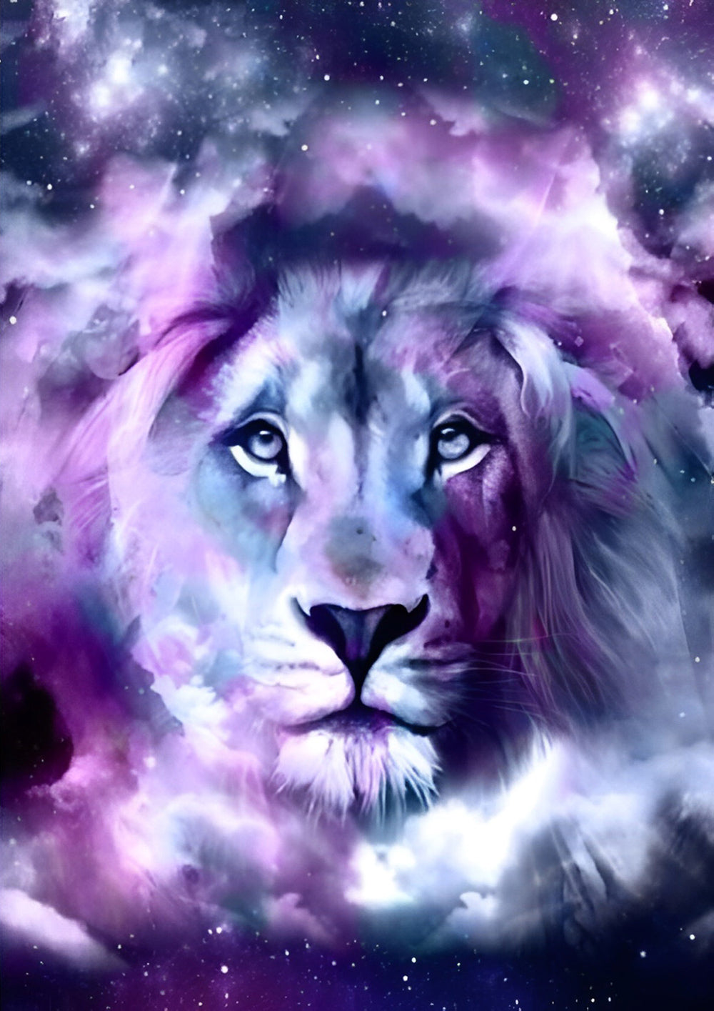 Purple & Blue Lion Magnificent Diamond Painting