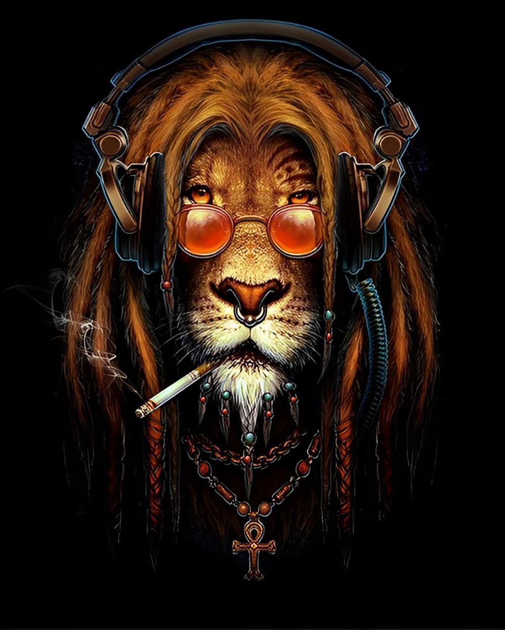 Father Lion Diamond Painting