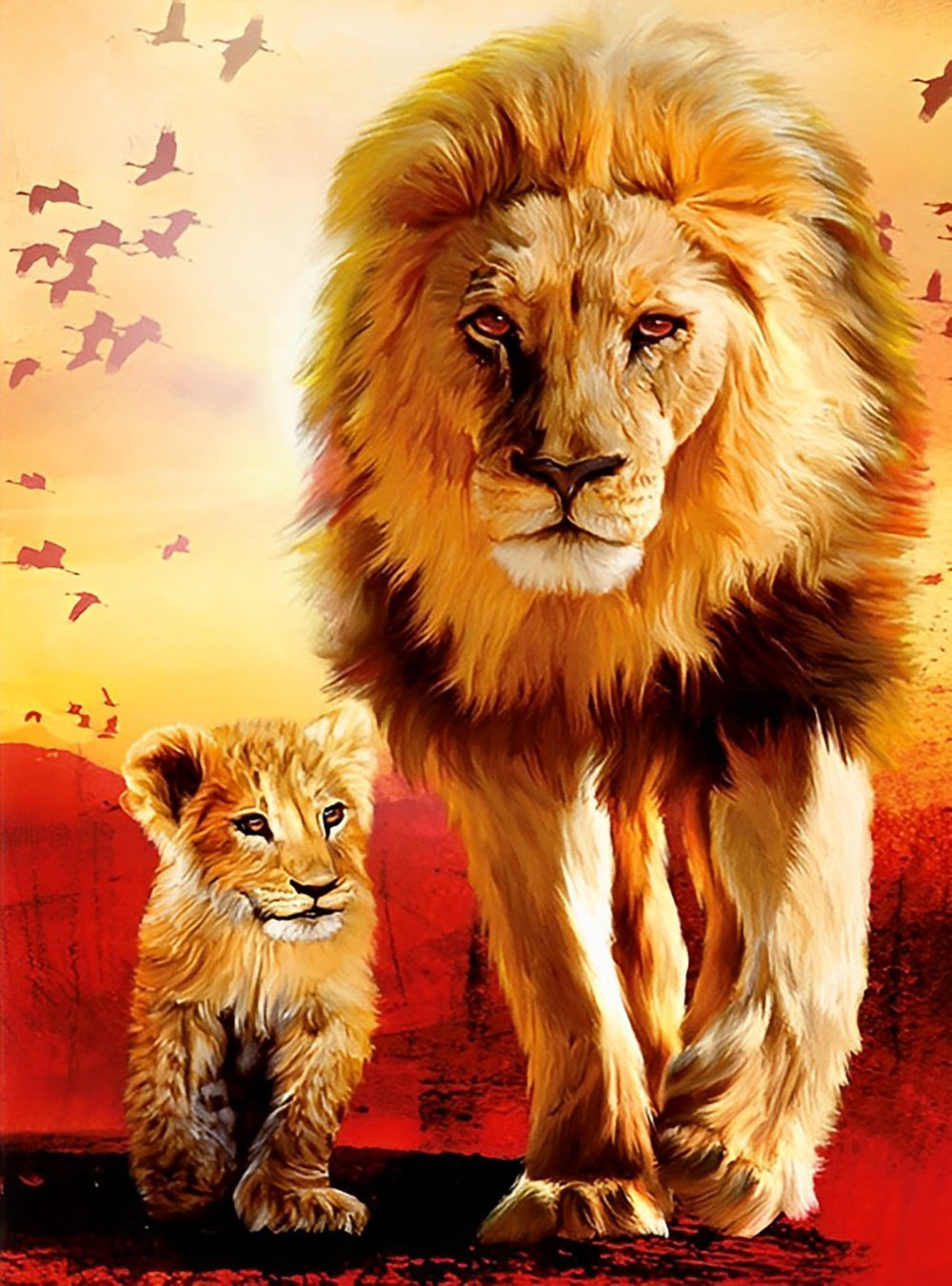 Great Lion and His Lion Cub Diamond Painting