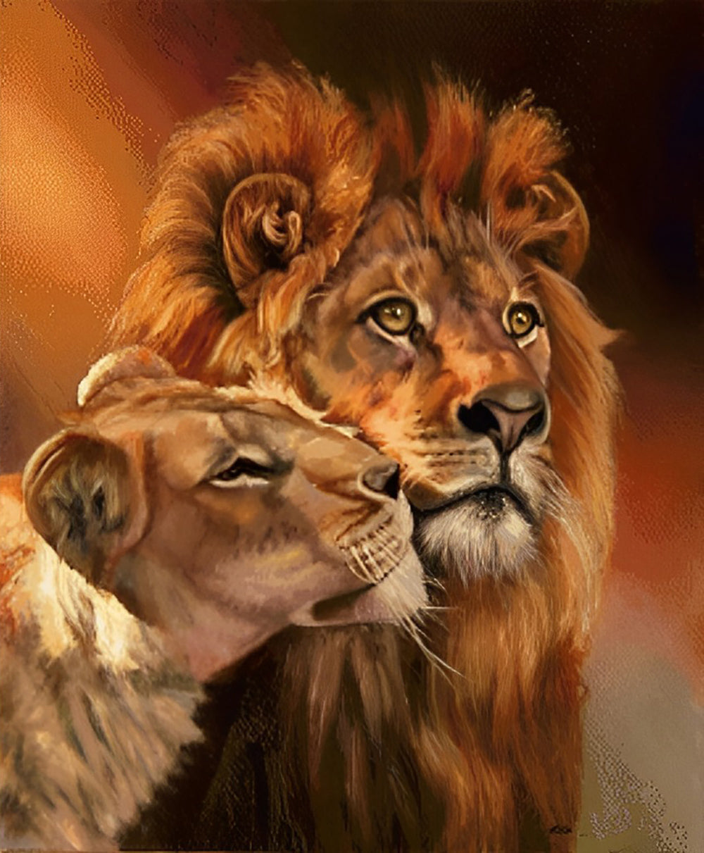 Leo Affectionate Couple Diamond Painting