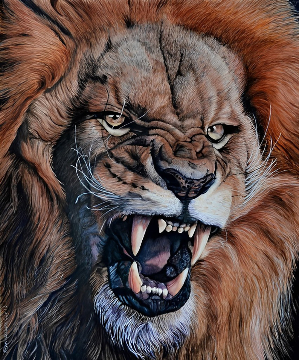 Roaring Red Lion Diamond Painting