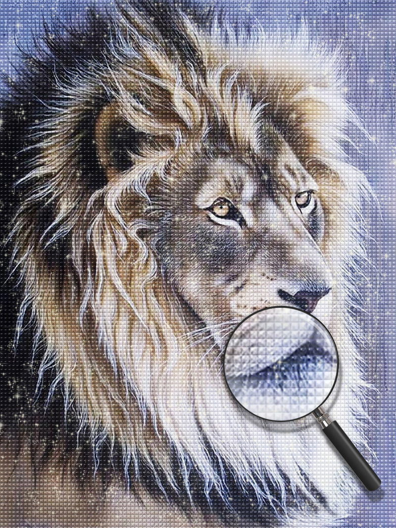 Golden Lion with Long Mane Diamond Painting