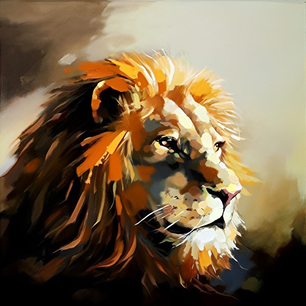 Contemplative Lion Oil Painting Diamond Painting
