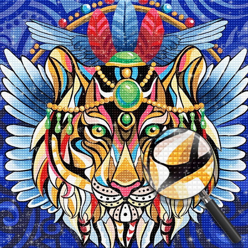 Tribal Lion with Gems 5D DIY Diamond Painting Kits