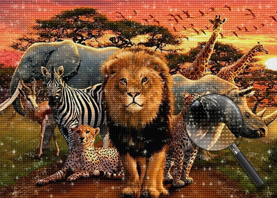 Lion et des Animaux Tropicaux 5D DIY Diamond Painting Kits