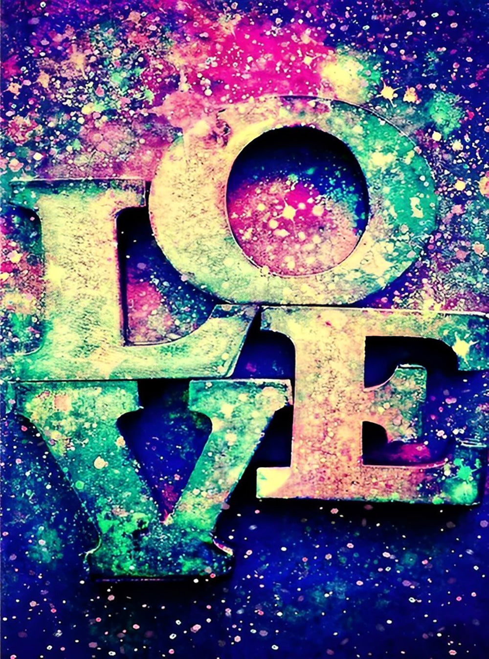 Colorful Love Metal Panel Diamond Painting