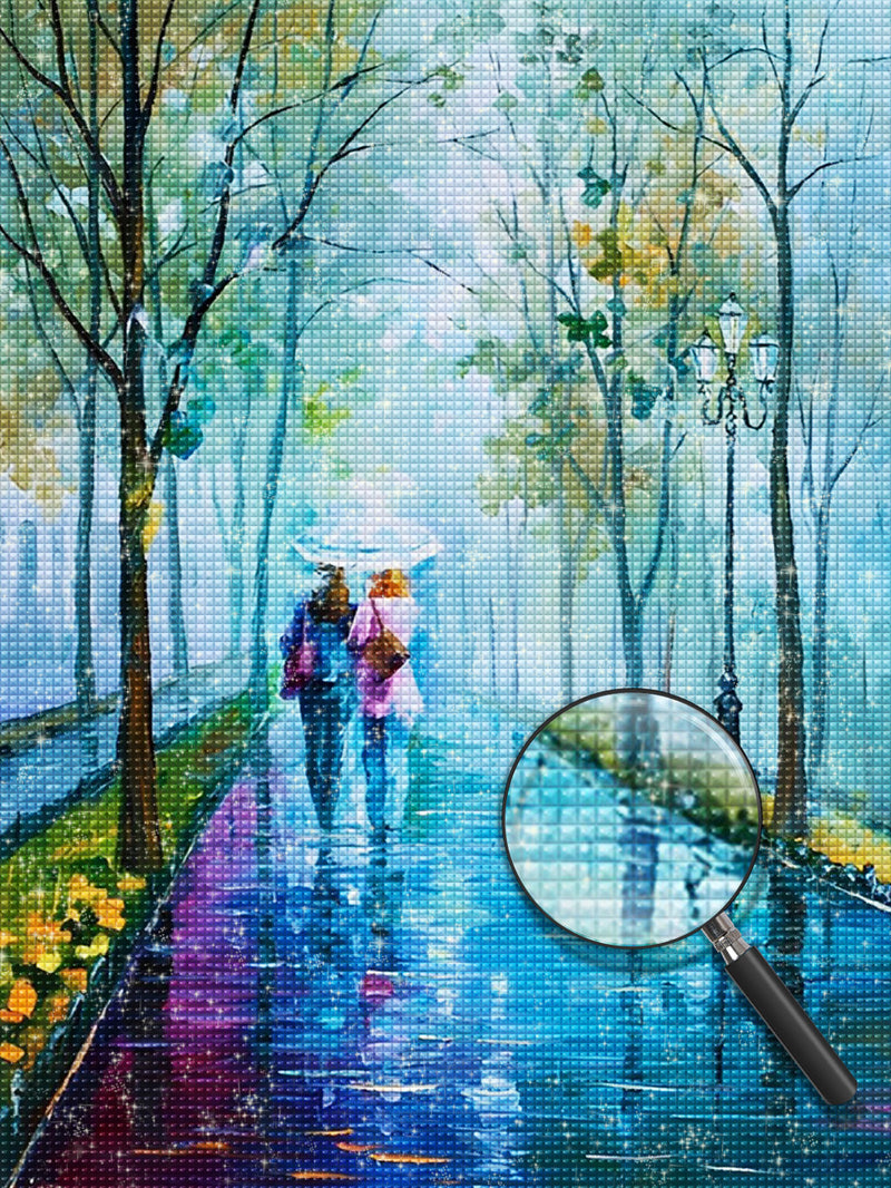 Rain in The Park Diamond Painting