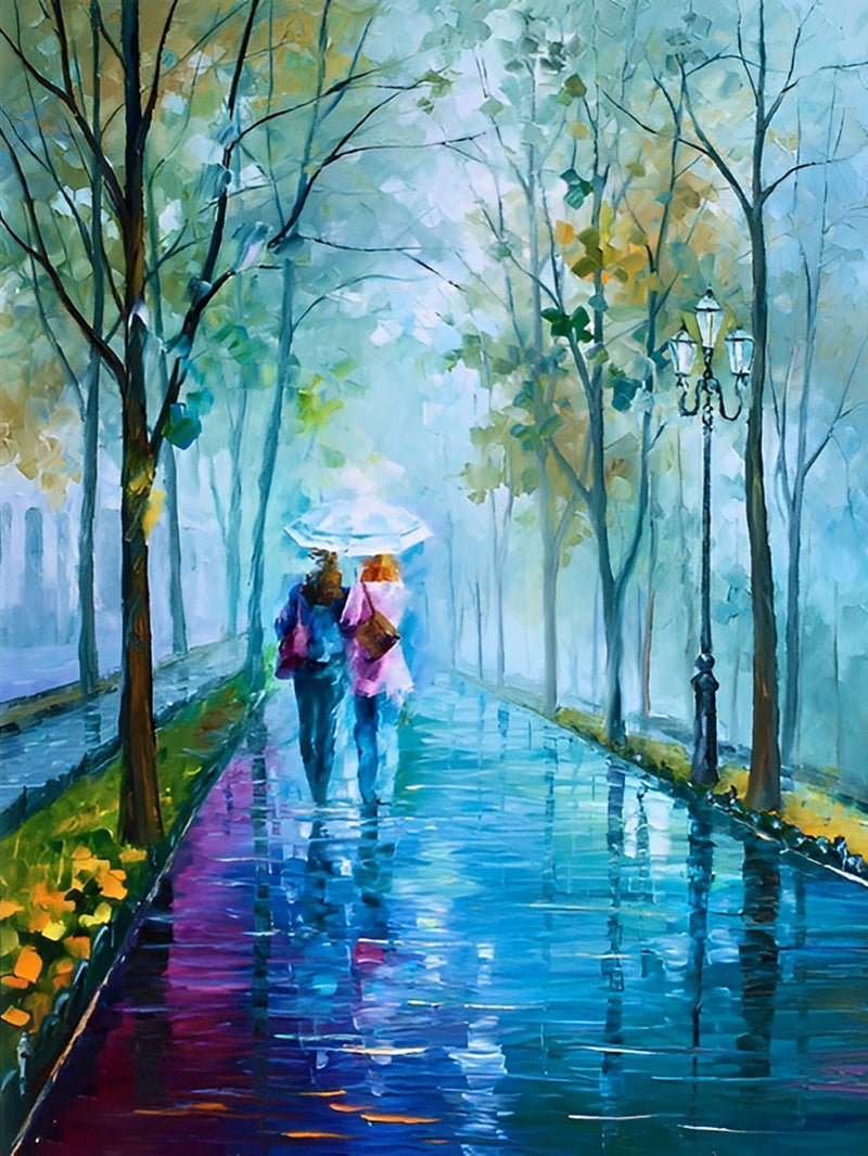 Rain in The Park Diamond Painting
