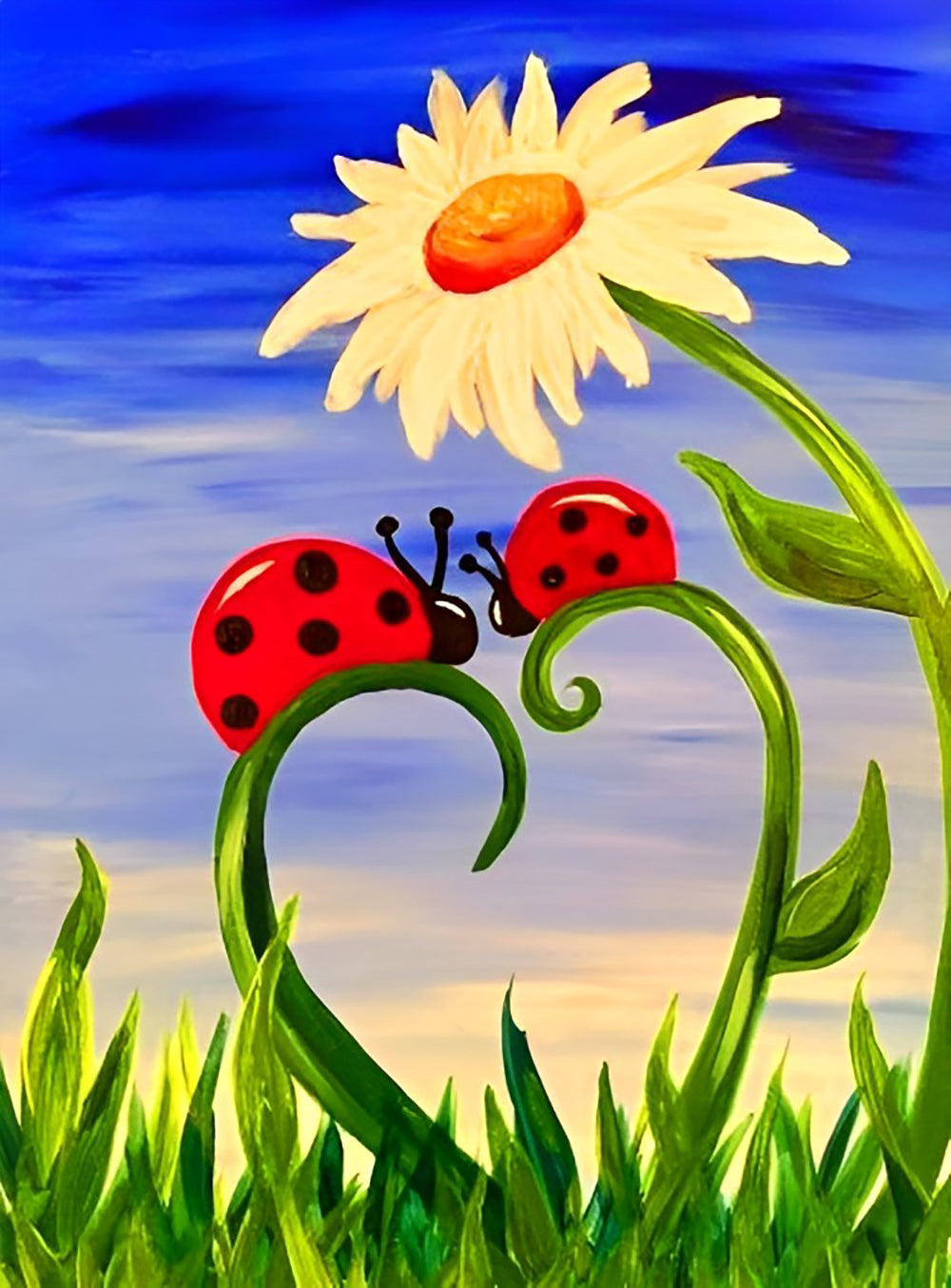 Daisy and ladybugs Diamond Painting
