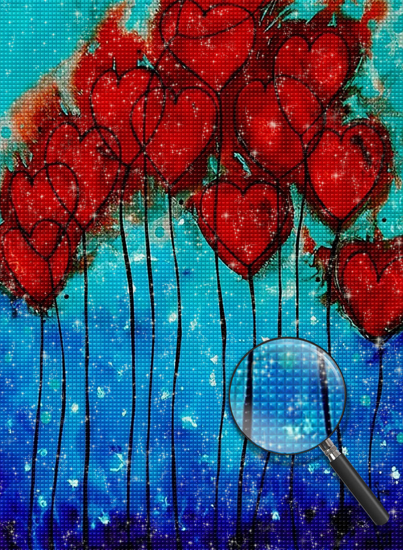 Red Heart Balloons 5D DIY Diamond Painting Kits