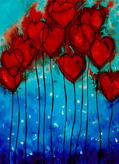 Red Heart Balloons 5D DIY Diamond Painting Kits