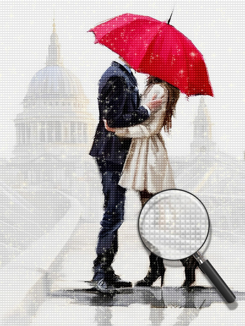 Couple with a Red Umbrella 5D DIY Diamond Painting Kits