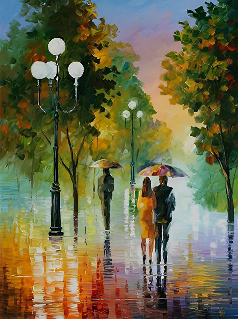 Pedestrians with Umbrellas 5D DIY Diamond Painting Kits