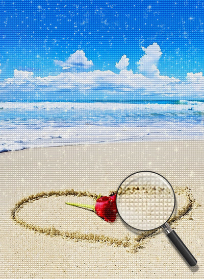 Red Rose on the Beach Love Popular 5D DIY Diamond Painting Kits