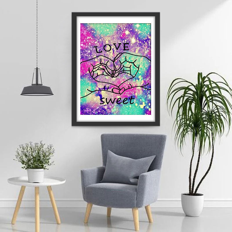 Love and Heart with Starry Sky Diamond Painting