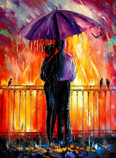 Couple of Rain and Flame Diamond Painting