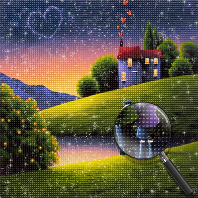 Elderly Couple and Heart Shaped Stars 5D DIY Diamond Painting Kits