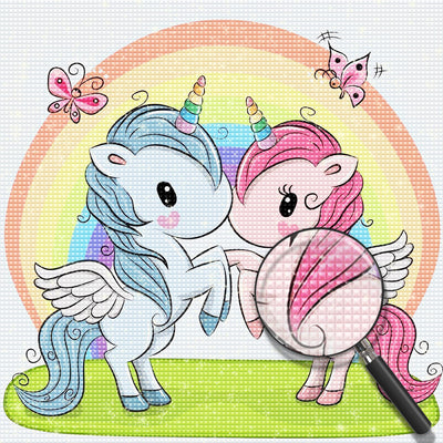 Couple of Unicorn and Rainbow 5D DIY Diamond Painting Kits