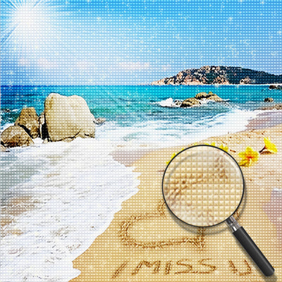 Beach I Miss You Love Popular Diamond Painting