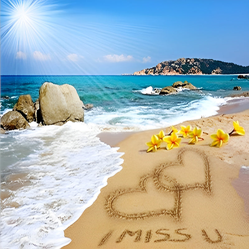 Beach I Miss You Love Popular 5D DIY Diamond Painting Kits