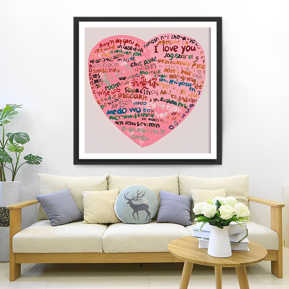 I Love You in the Pink Cake Diamond Painting