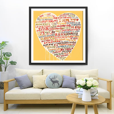 I Love You in the Languages of the World Yellow Diamond Painting