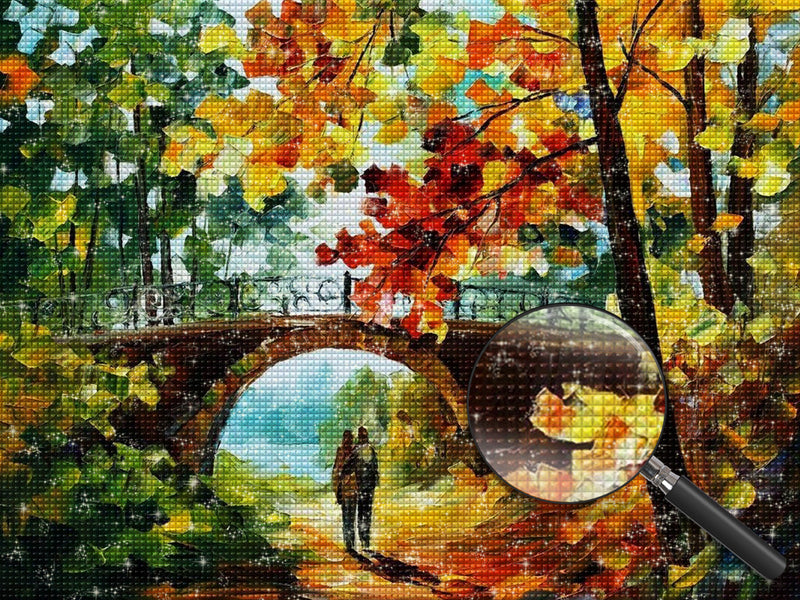 Forest and Bridge with a Couple Diamond Painting