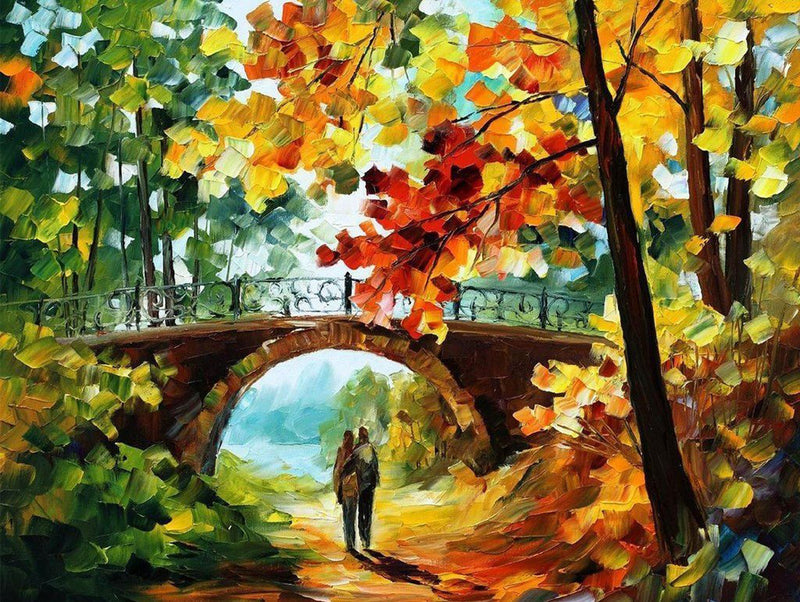 Forest and Bridge with a Couple Diamond Painting