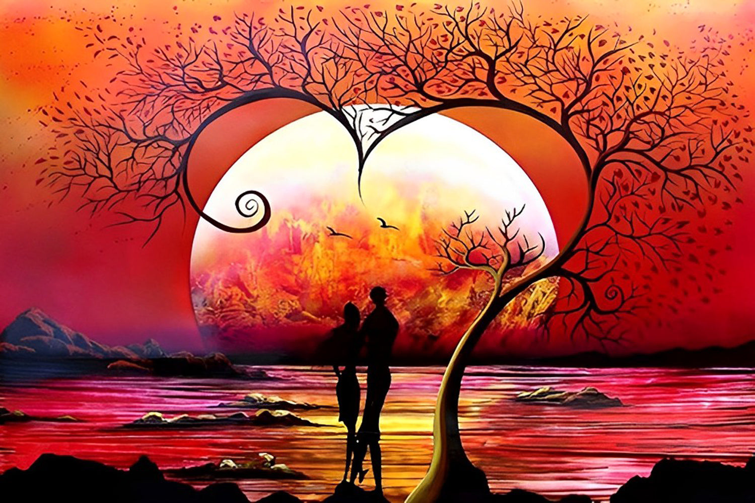 Loving Couple under the Sun Diamond Painting