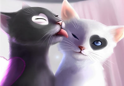 Black and White Cat Couple 5D DIY Diamond Painting Kits