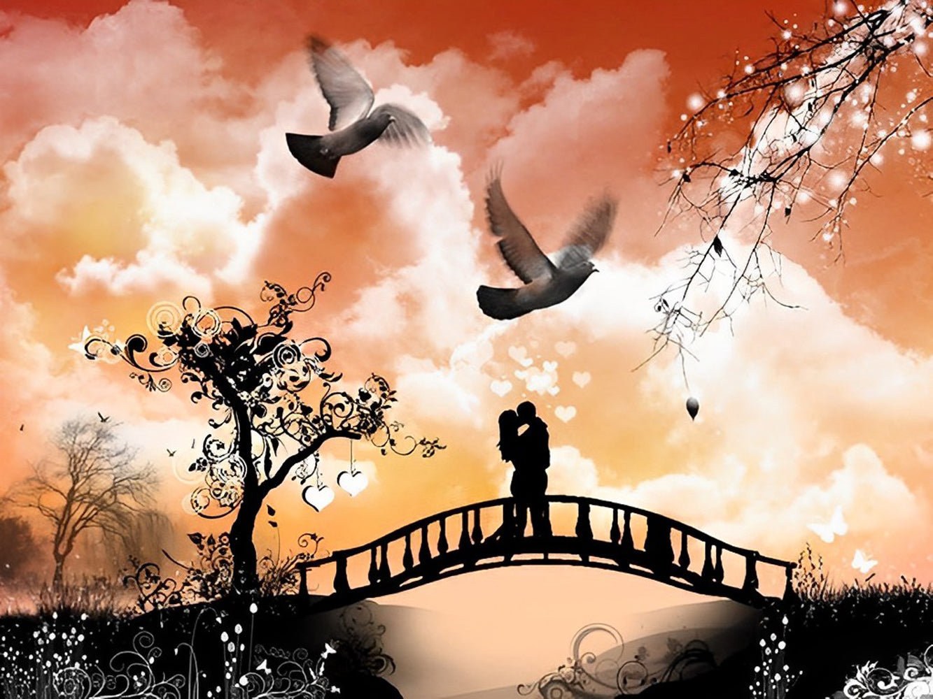 Couple on the Bridge Diamond Painting