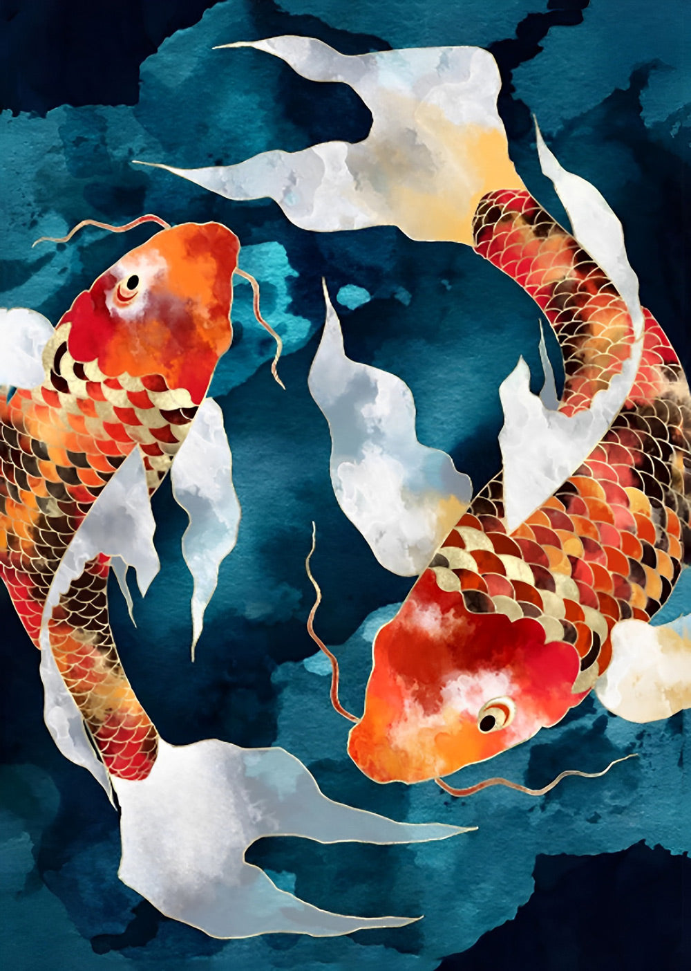 Red Kois Diamond Painting