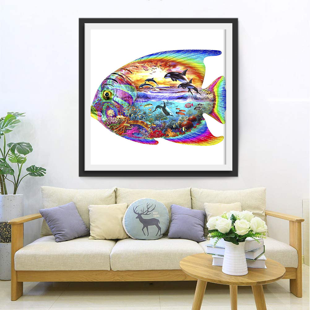 Colorful Fish and Dolphin Diamond Painting