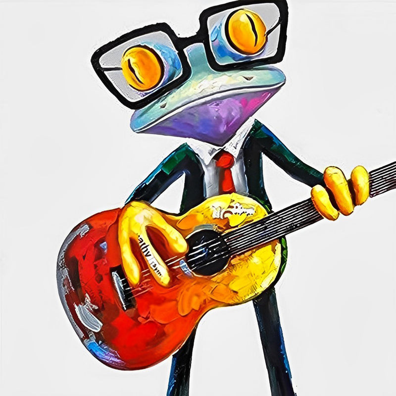 Tree Frog Playing Guitar 5D DIY Diamond Painting Kits