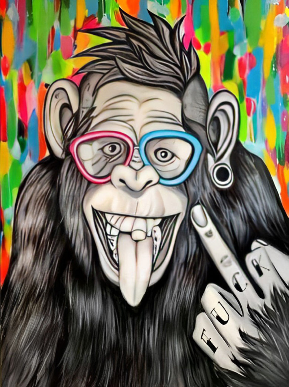Chimpanzee Hip-Hop Diamond Painting