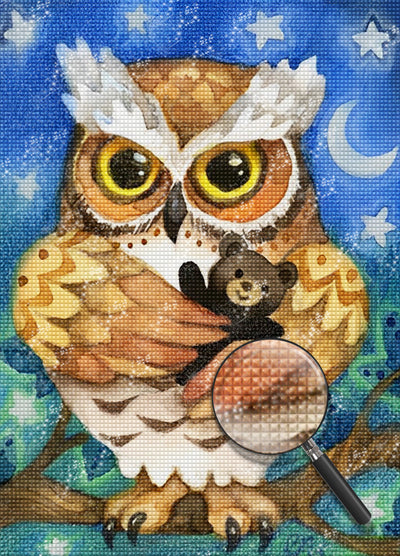 Owl and Bear Doll Diamond Painting