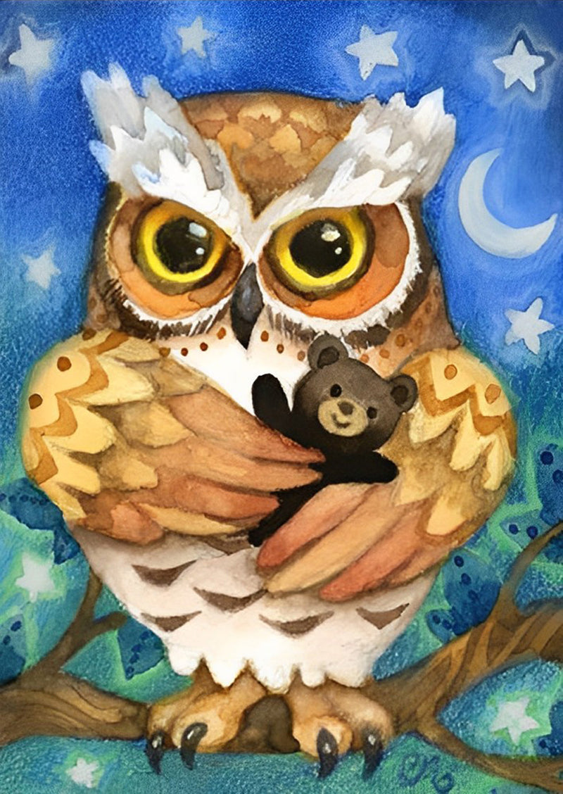 Owl and Bear Doll Diamond Painting