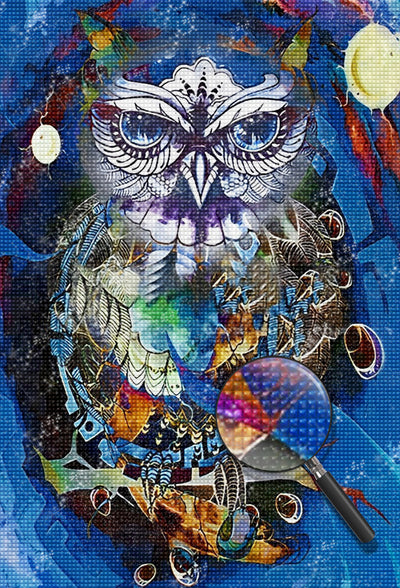 Owl Abstract Diamond Painting