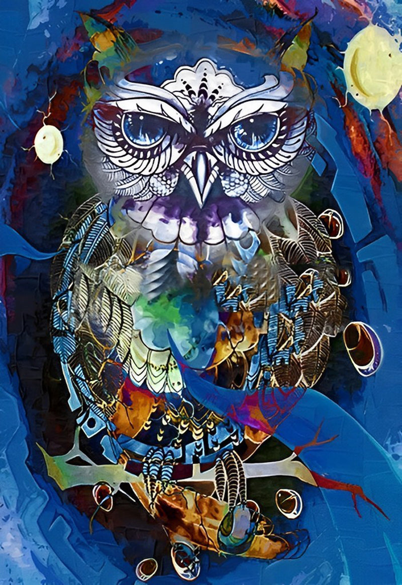 Owl Abstract Diamond Painting