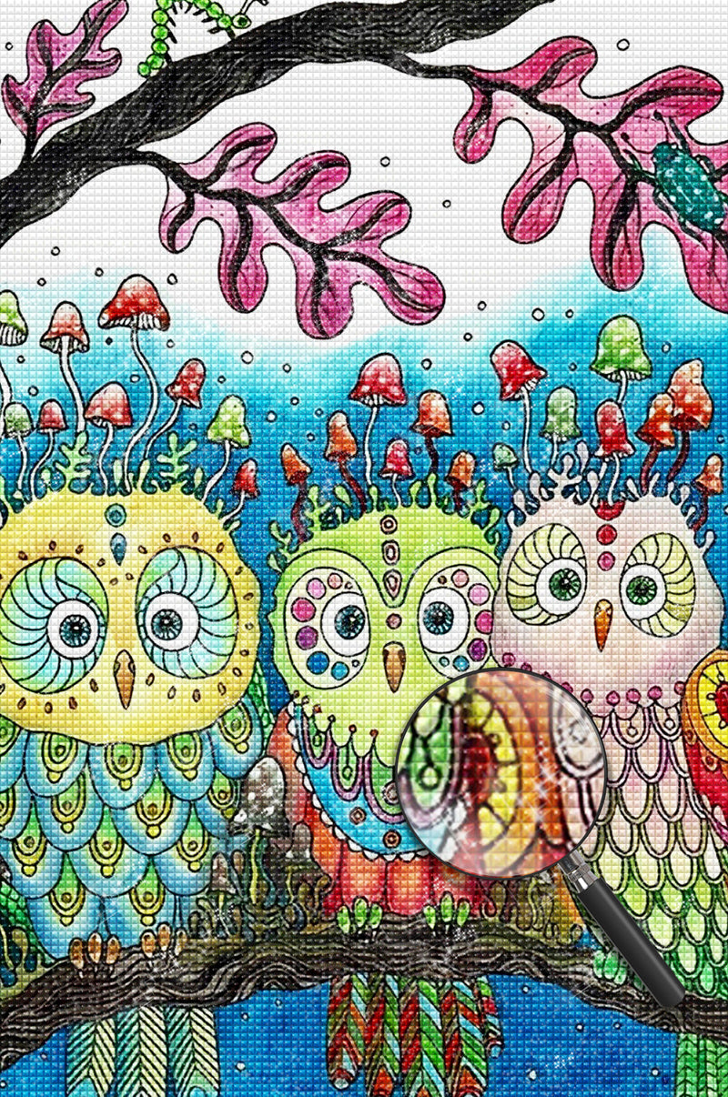 Owls and Mushrooms 5D DIY Diamond Painting Kits