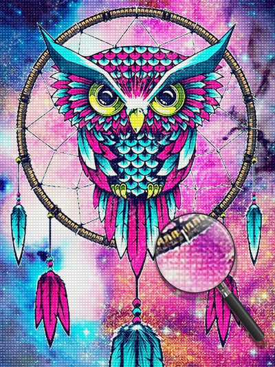 Colorful Owl and Dreamcatcher 5D DIY Diamond Painting Kits