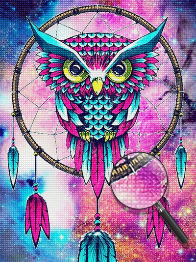 Colorful Owl and Dreamcatcher Diamond Painting