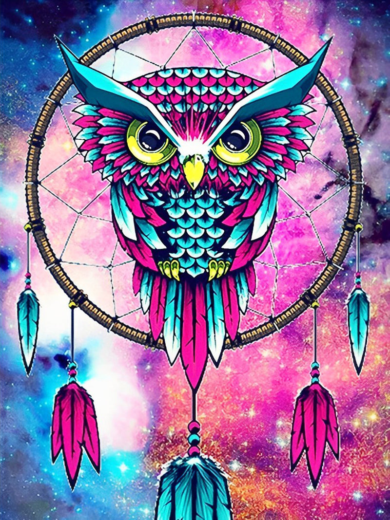 Colorful Owl and Dreamcatcher 5D DIY Diamond Painting Kits