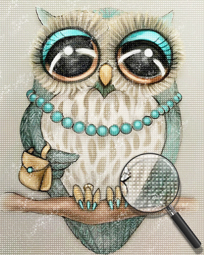 Madame Owl Blue and White 5D DIY Diamond Painting Kits
