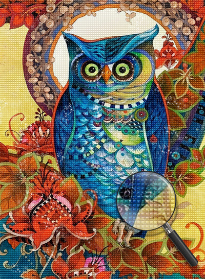 Magnificent Blue Owl 5D DIY Diamond Painting Kits