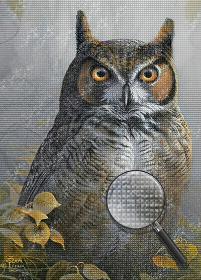 Yellow and White Owl Diamond Painting