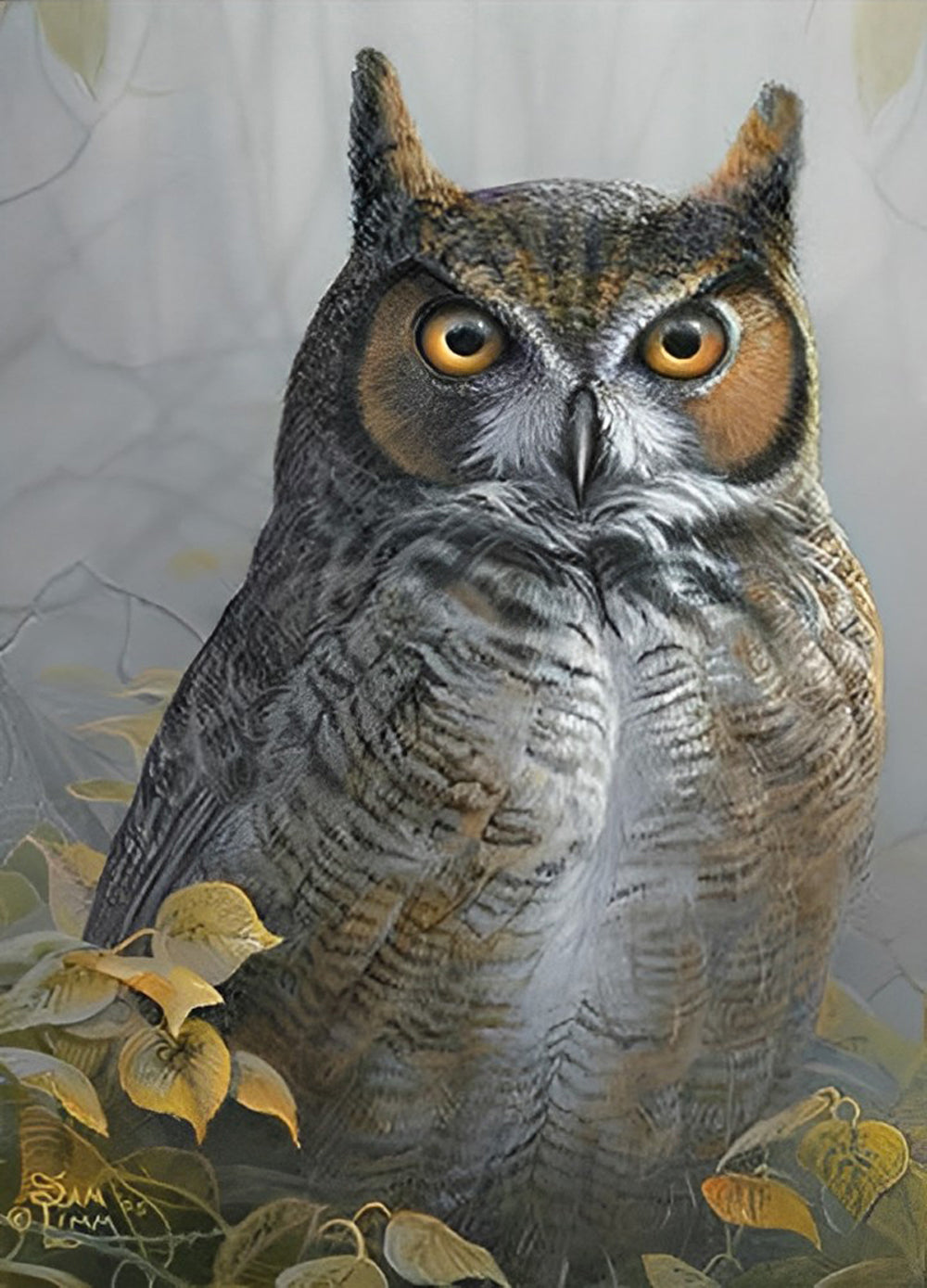 Yellow and White Owl Diamond Painting