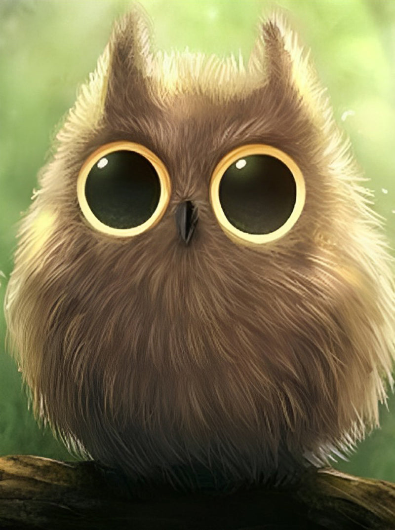 Cute Little Brown Owl Diamond Painting