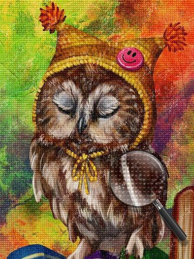 Owl in Yellow Hat 5D DIY Diamond Painting Kits